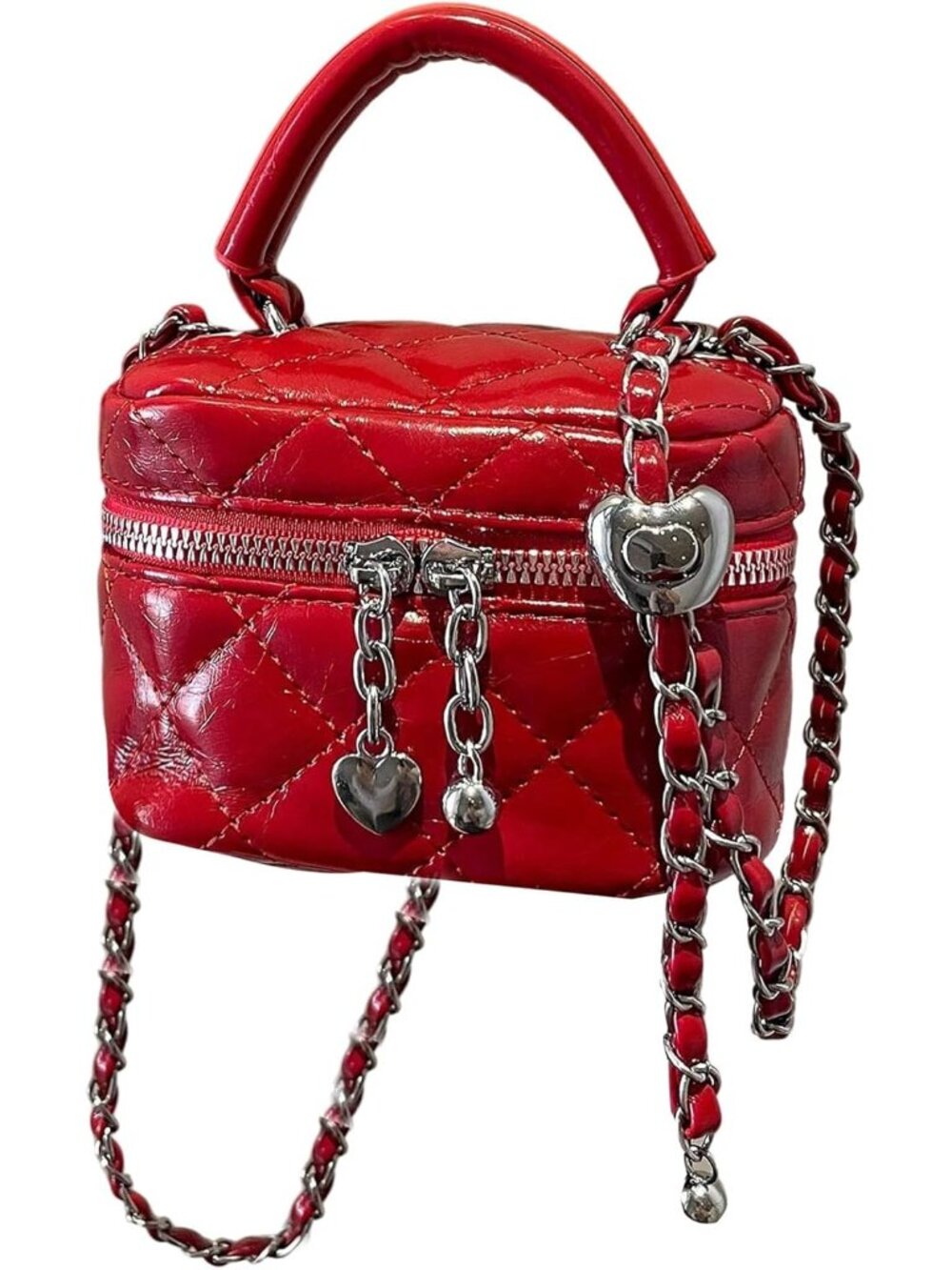 Women's Quilted Zipper Crossbody Handbags Y2K Top Handle Small Bucket Bags Desig